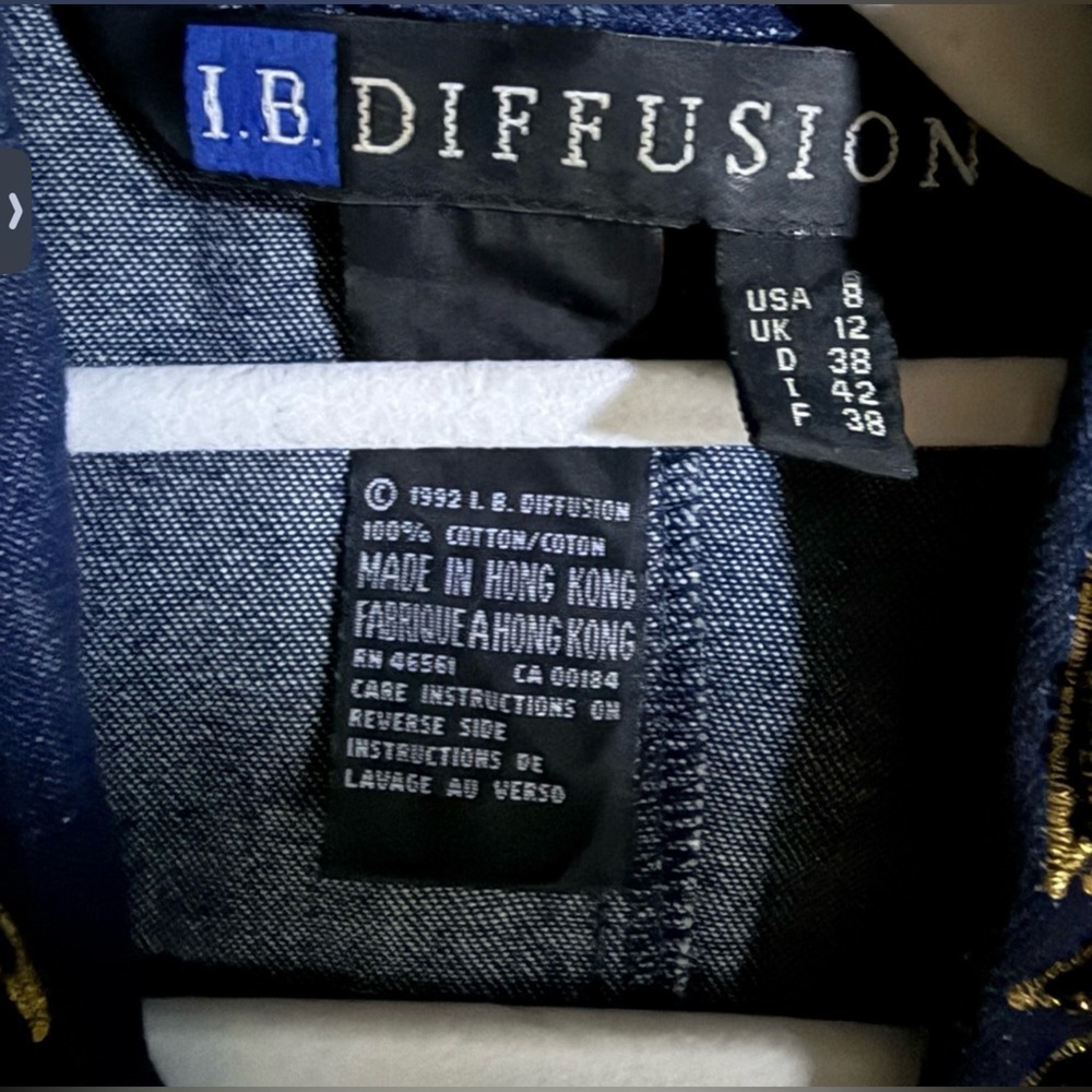 Vintage I.B. Diffusion Denim Blazer – 1992 Embellished Beaded Denim Jacket - Picture 3 of 6
